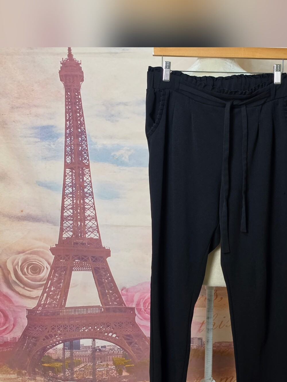 Soho Apparel Black Knit Pants with Drawstring Sz XL